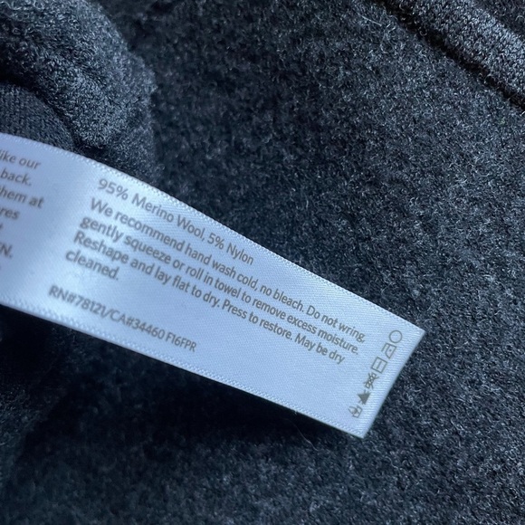 Eileen Fisher Cape Wrap Size M Outerwear Charcoal Black Merino Wool Reversible - Picture 8 of 13